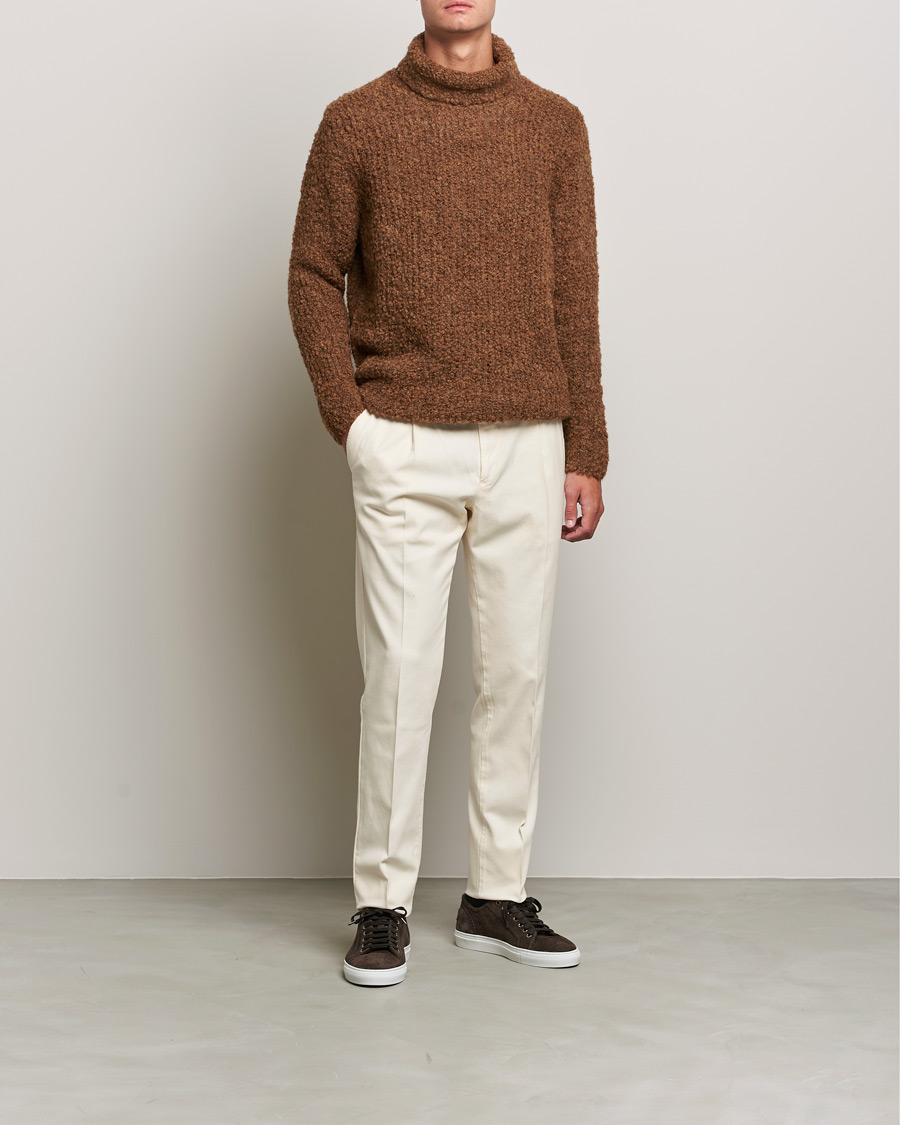 Homme | Pulls Et Tricots | Oscar Jacobson | Krister Wool/Alpaca Rollneck Dark Brown
