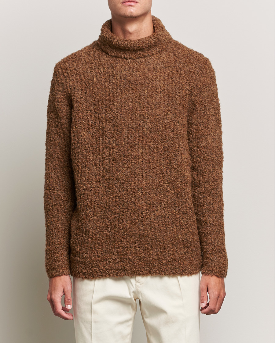 Homme | Pulls Et Tricots | Oscar Jacobson | Krister Wool/Alpaca Rollneck Dark Brown