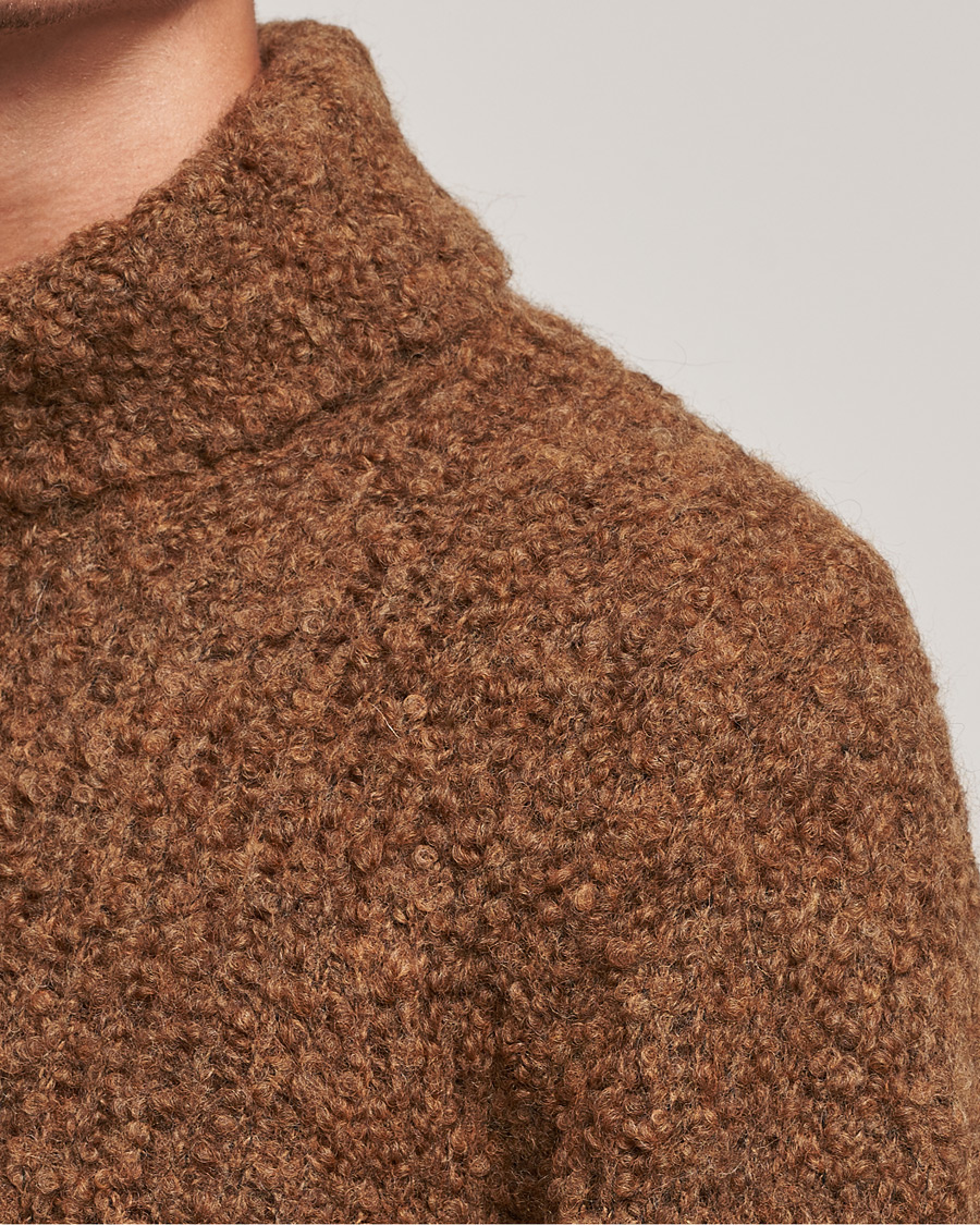 Homme | Pulls Et Tricots | Oscar Jacobson | Krister Wool/Alpaca Rollneck Dark Brown