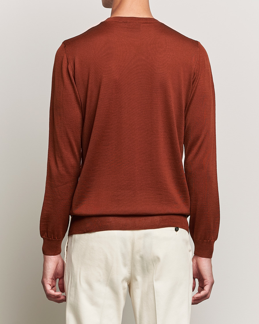 Homme | Pulls Et Tricots | Oscar Jacobson | Custer Extra Fine Merino Crew Neck Rust