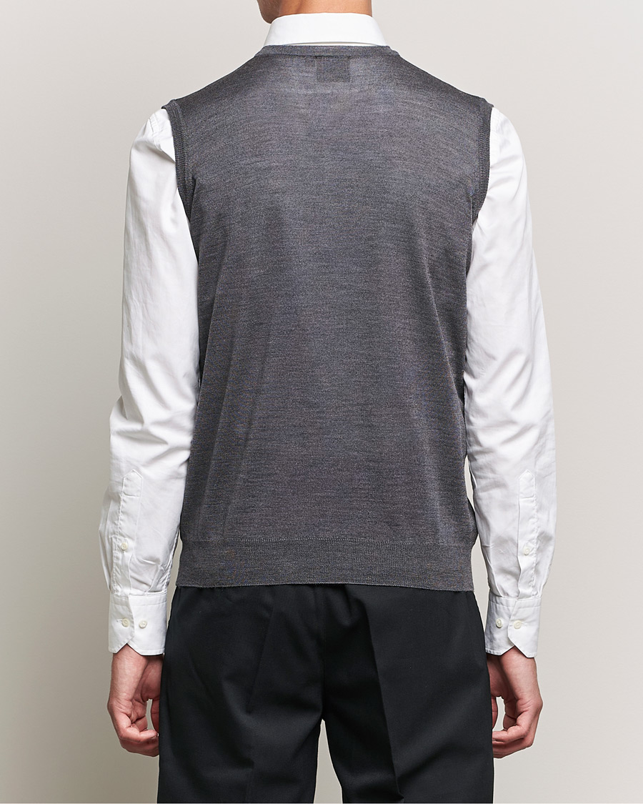 Homme | Pulls Et Tricots | Oscar Jacobson | Roger Extrafine Merino Vest Grey