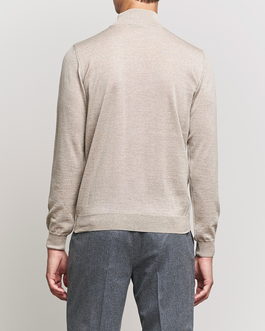 Homme | Pulls Et Tricots | Oscar Jacobson | Hilton Extrafine Merino Mock Neck Beige
