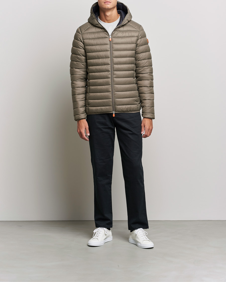 Homme | Manteaux Et Vestes | Save The Duck | Donald Lightweight Padded Hooded Jacket Mud Grey