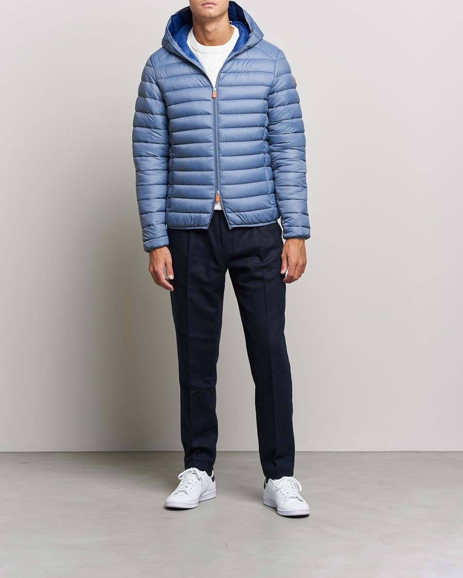 Homme | Manteaux Et Vestes | Save The Duck | Donald Lightweight Padded Hooded Jacket Stone Blue
