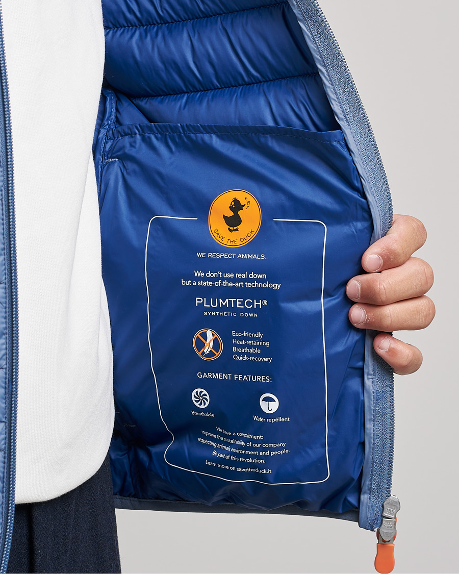 Homme | Manteaux Et Vestes | Save The Duck | Donald Lightweight Padded Hooded Jacket Stone Blue