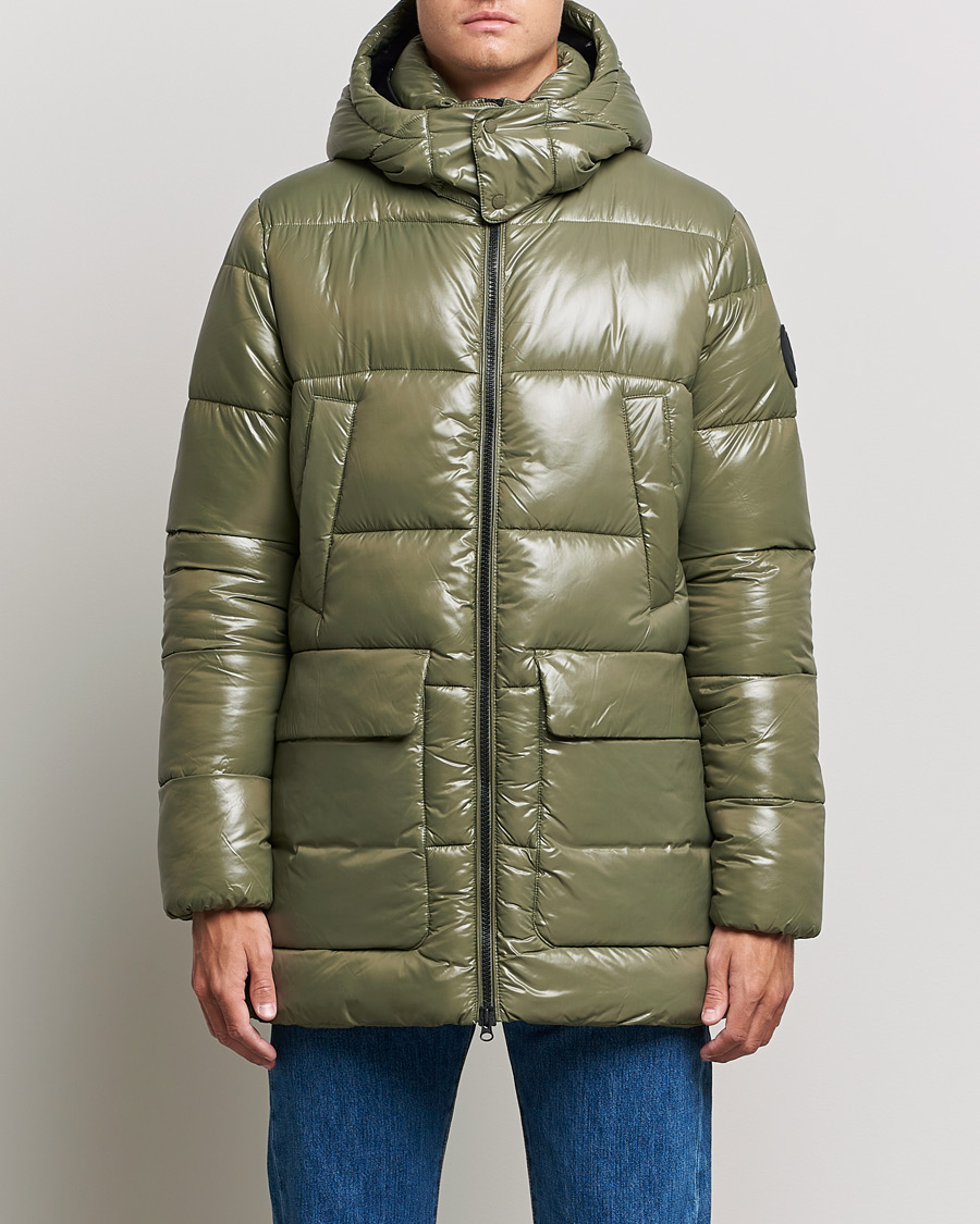 Homme | Manteaux Et Vestes | Save The Duck | Christian Long Padded Puffer Jacket Laurel Green