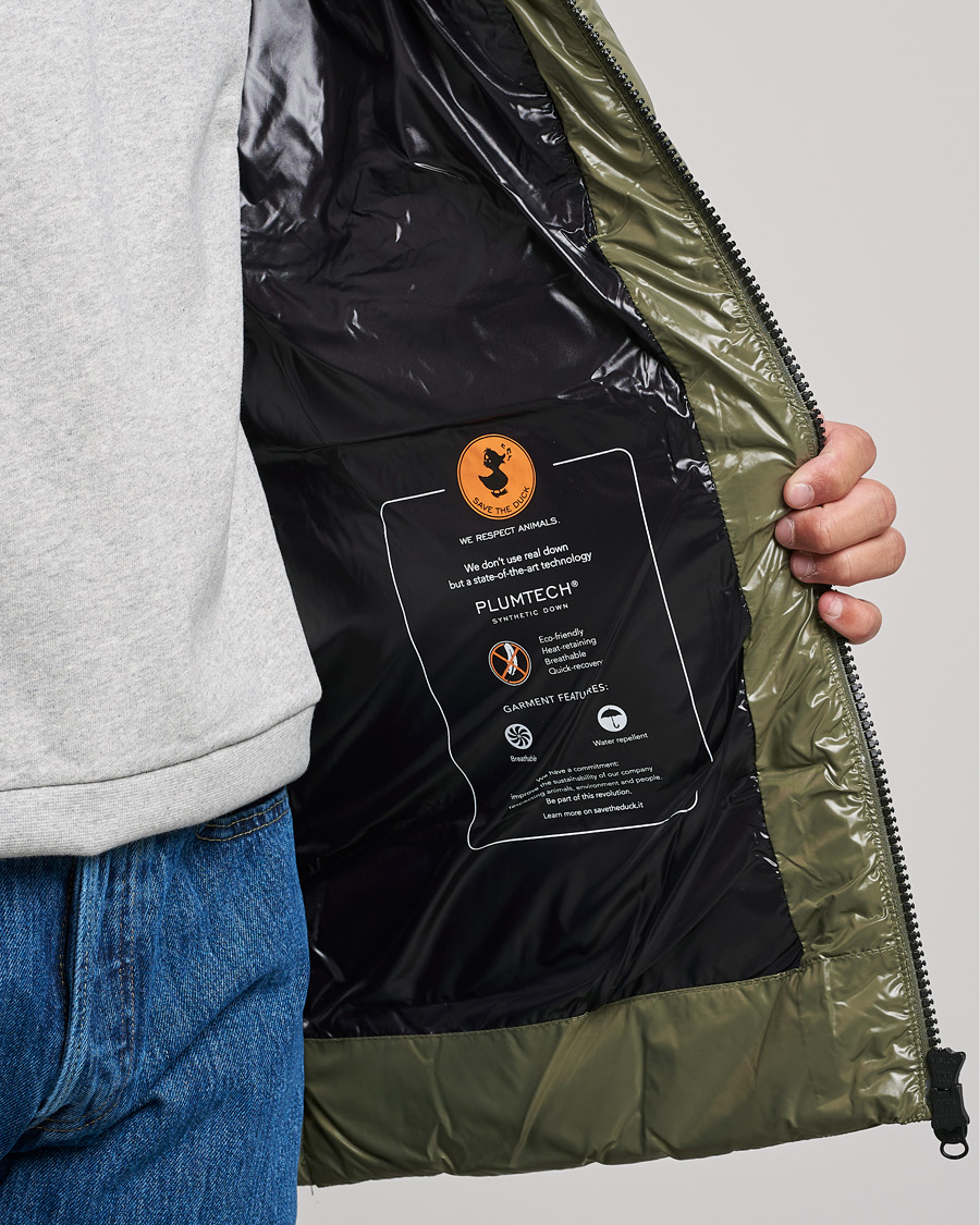 Homme | Manteaux Et Vestes | Save The Duck | Christian Long Padded Puffer Jacket Laurel Green