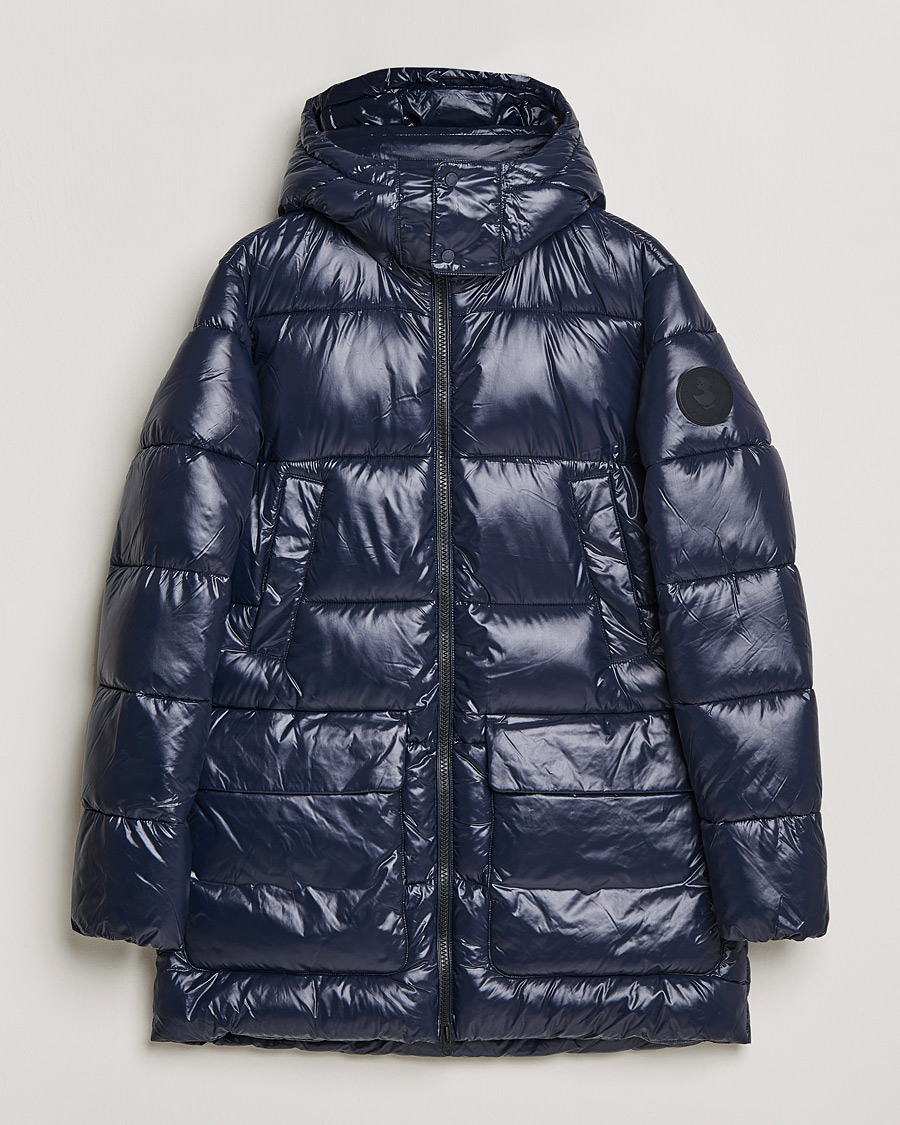 Homme | Manteaux Et Vestes | Save The Duck | Christian Long Padded Puffer Jacket Blue Black