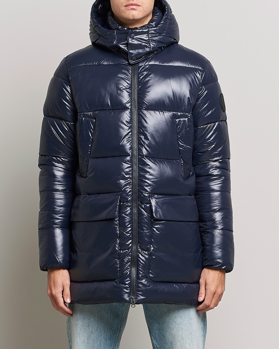 Homme | Manteaux Et Vestes | Save The Duck | Christian Long Padded Puffer Jacket Blue Black