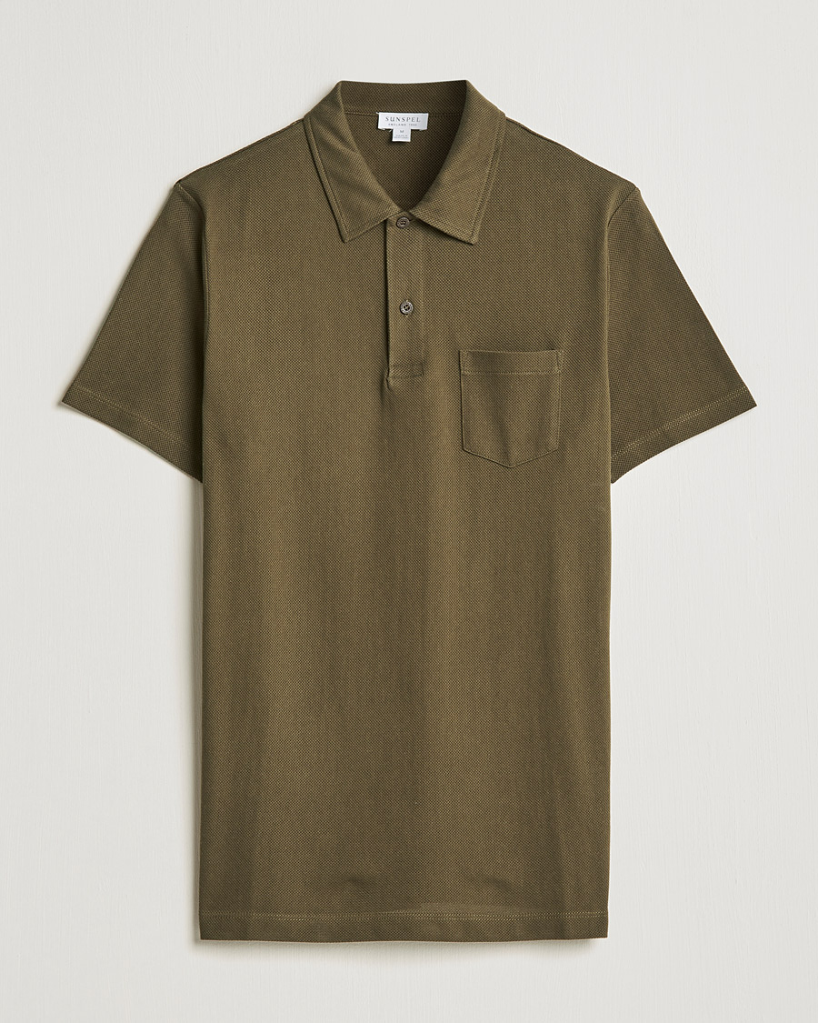 Homme | Polos | Sunspel | Riviera Polo Shirt Dark Moss