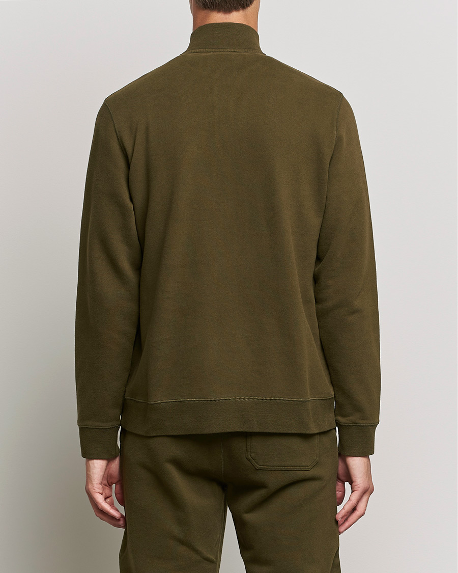 Homme | Pulls Et Tricots | Sunspel | Loopback Half Zip Sweatshirt Dark Moss