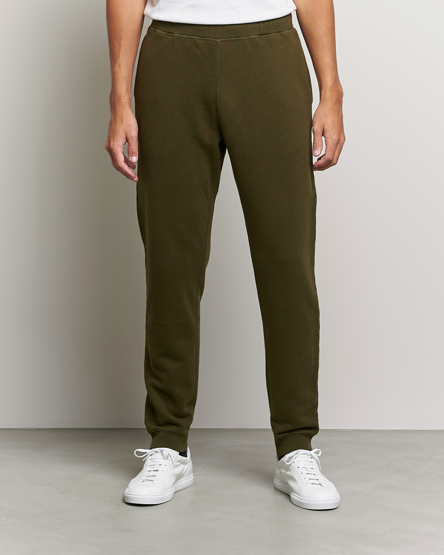 Homme | Pantalons | Sunspel | Cotton Loopback Track Pants Dark Moss