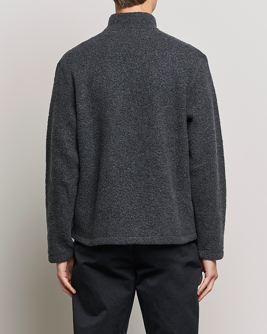Homme | Pulls Et Tricots | Sunspel | Eco Wool Half Zip Fleece Charcoal Melange