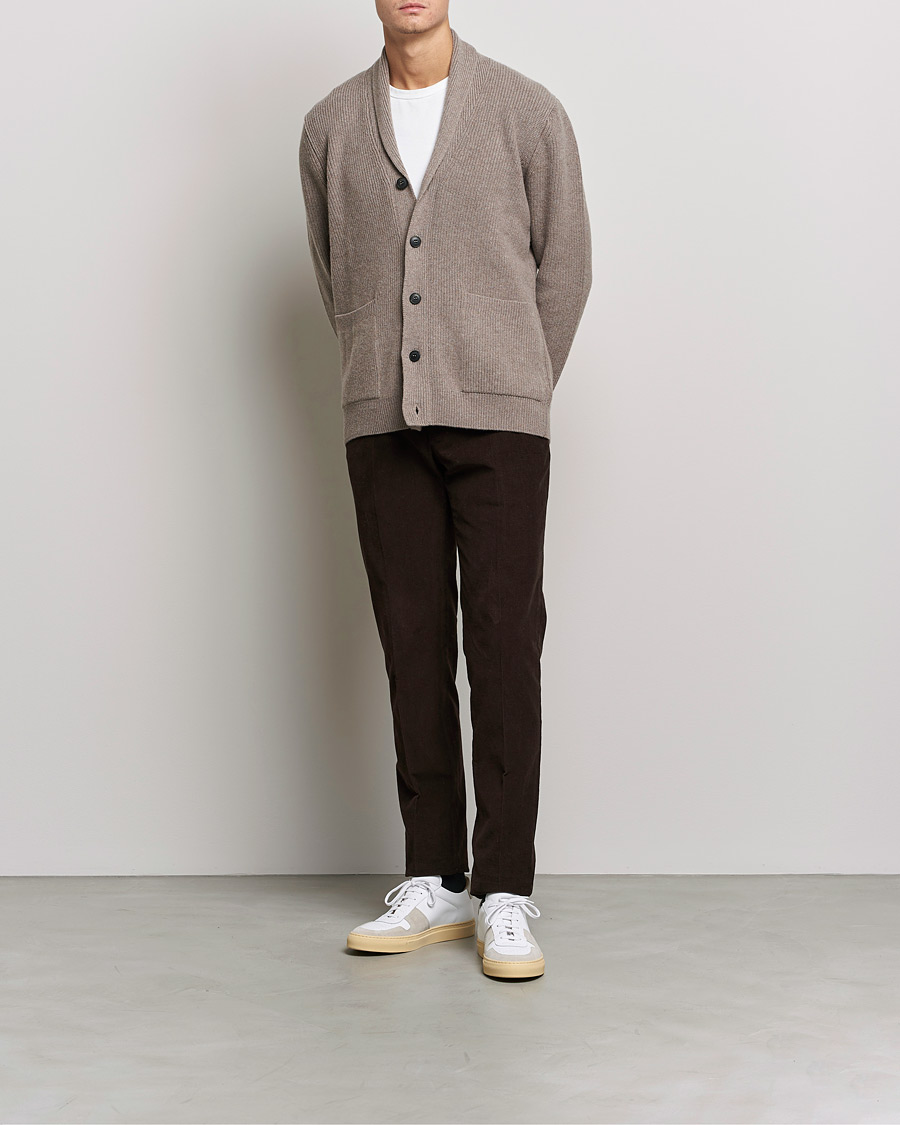 Homme | Pulls Et Tricots | Sunspel | Lambswool/Cashmere Shawl Cardigan  Oatmeal Melange