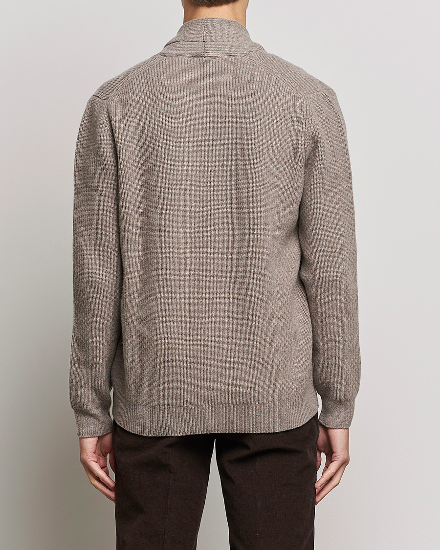 Homme | Pulls Et Tricots | Sunspel | Lambswool/Cashmere Shawl Cardigan  Oatmeal Melange