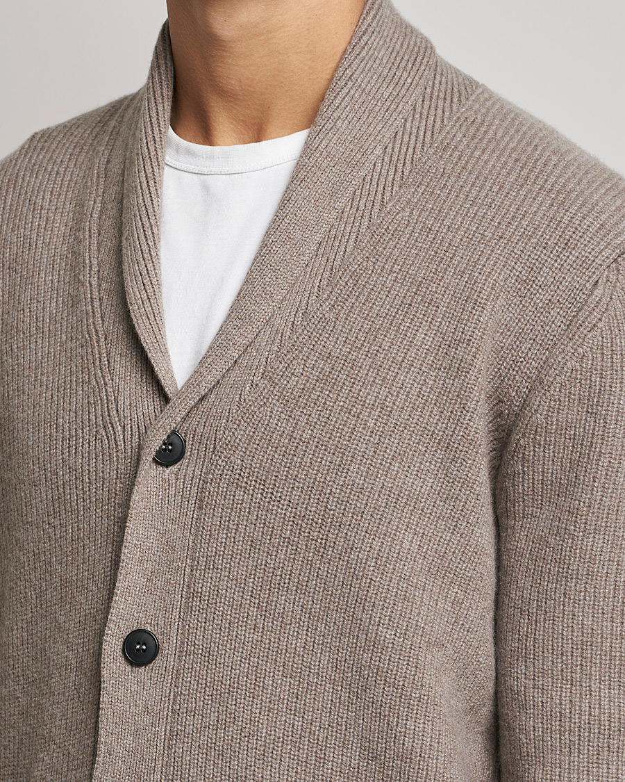 Homme | Pulls Et Tricots | Sunspel | Lambswool/Cashmere Shawl Cardigan  Oatmeal Melange