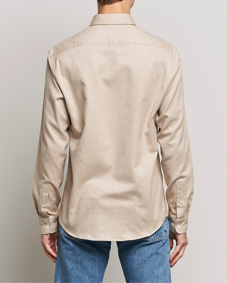 Homme | Chemises | Sunspel | Brushed Cotton Flannel Shirt Oatmeal Melange