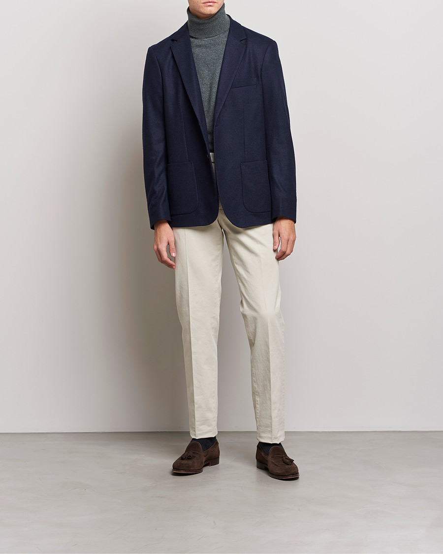 Homme | Blazers | Sunspel | Boiled Wool Jersey Blazer Navy