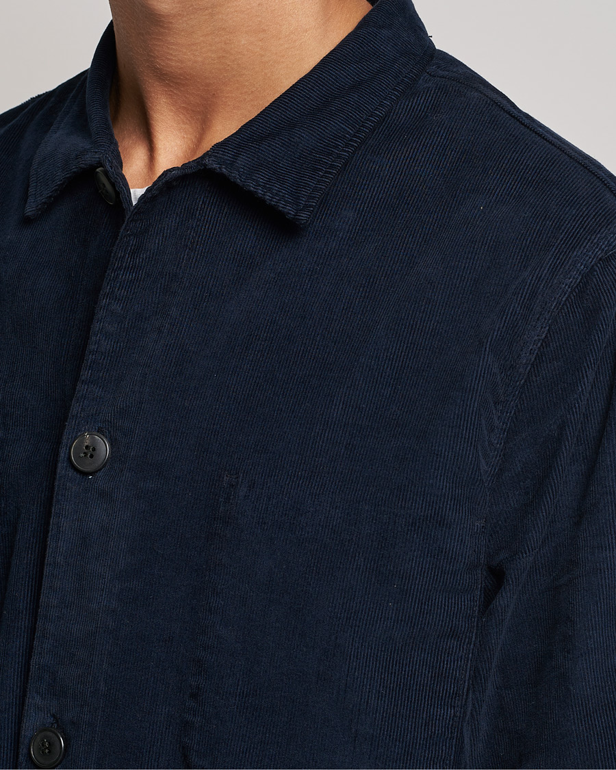 Homme | Chemises | Sunspel | Twin Pocket Cotton Corduroy Shirt Jacket Navy