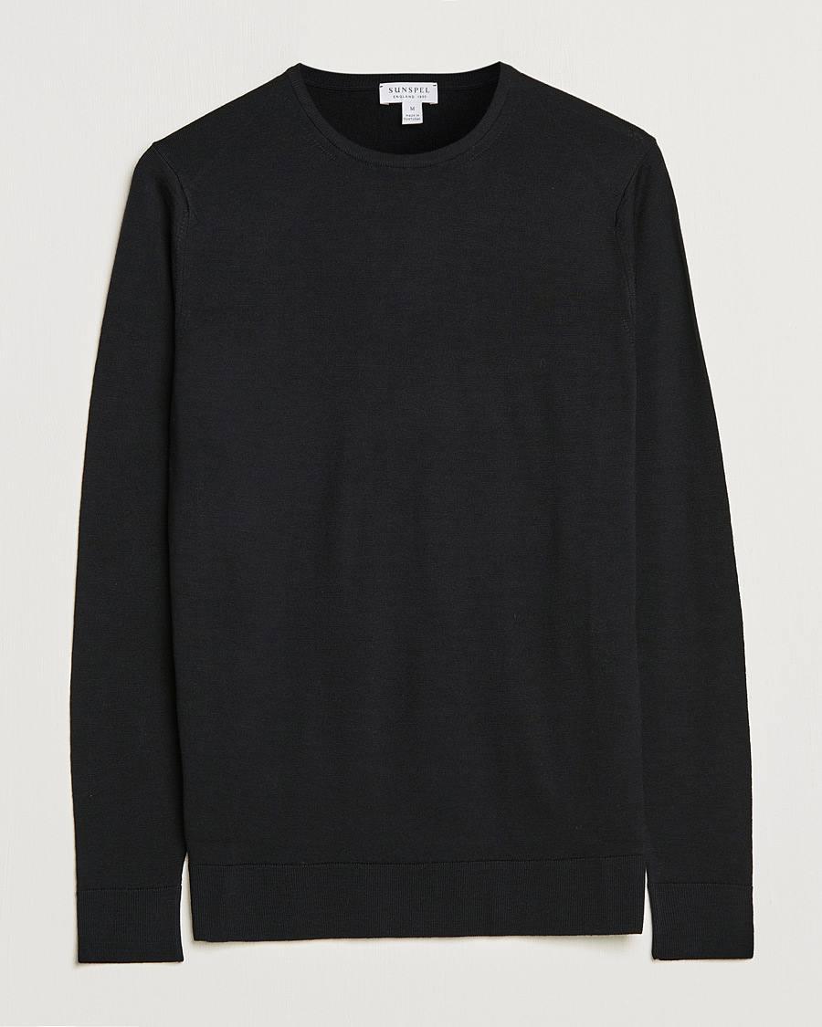 Homme | Pulls Et Tricots | Sunspel | Crew Neck Jumper Black