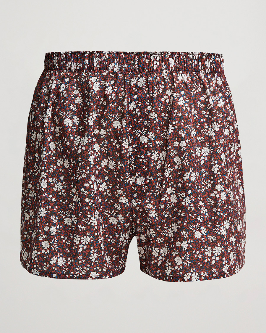 Homme | Sous-Vêtements Et Chaussettes | Sunspel | Liberty Printed Cotton Boxer Shorts Red