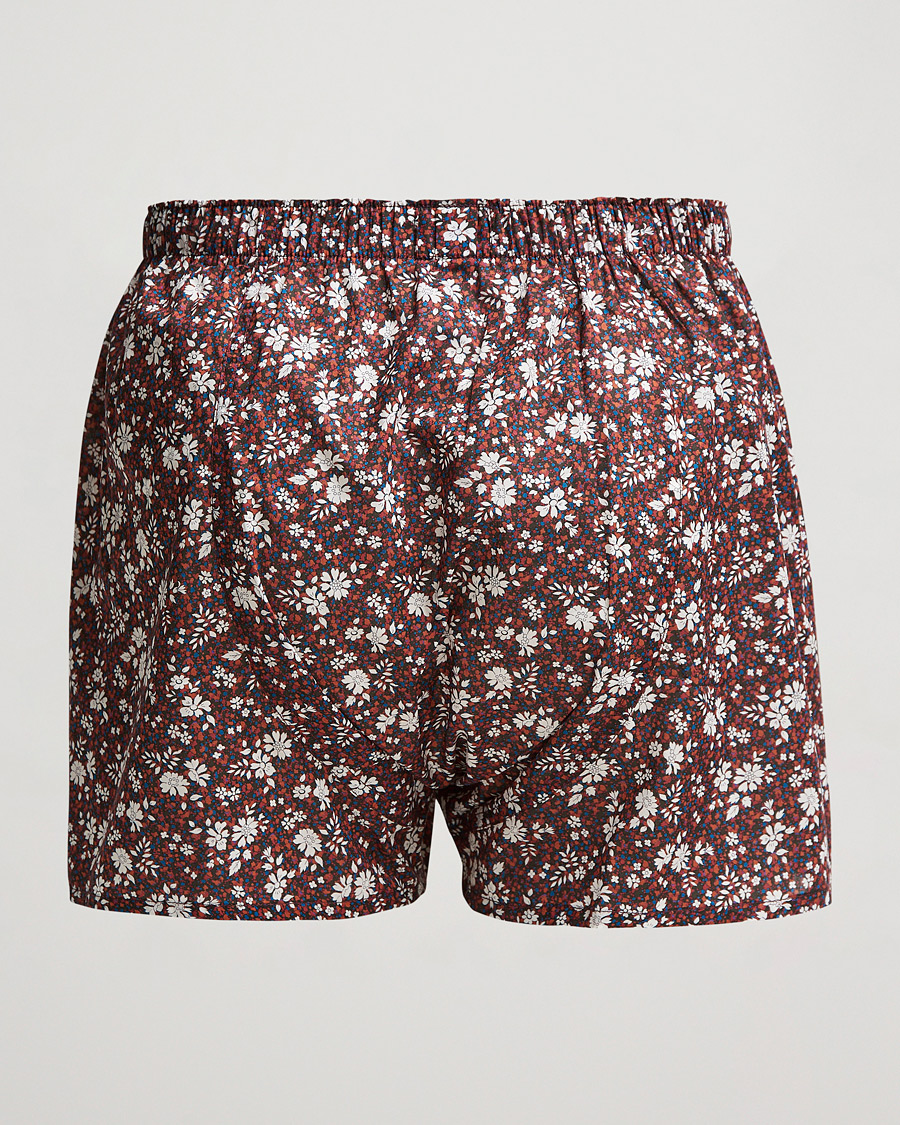 Homme | Sous-Vêtements Et Chaussettes | Sunspel | Liberty Printed Cotton Boxer Shorts Red