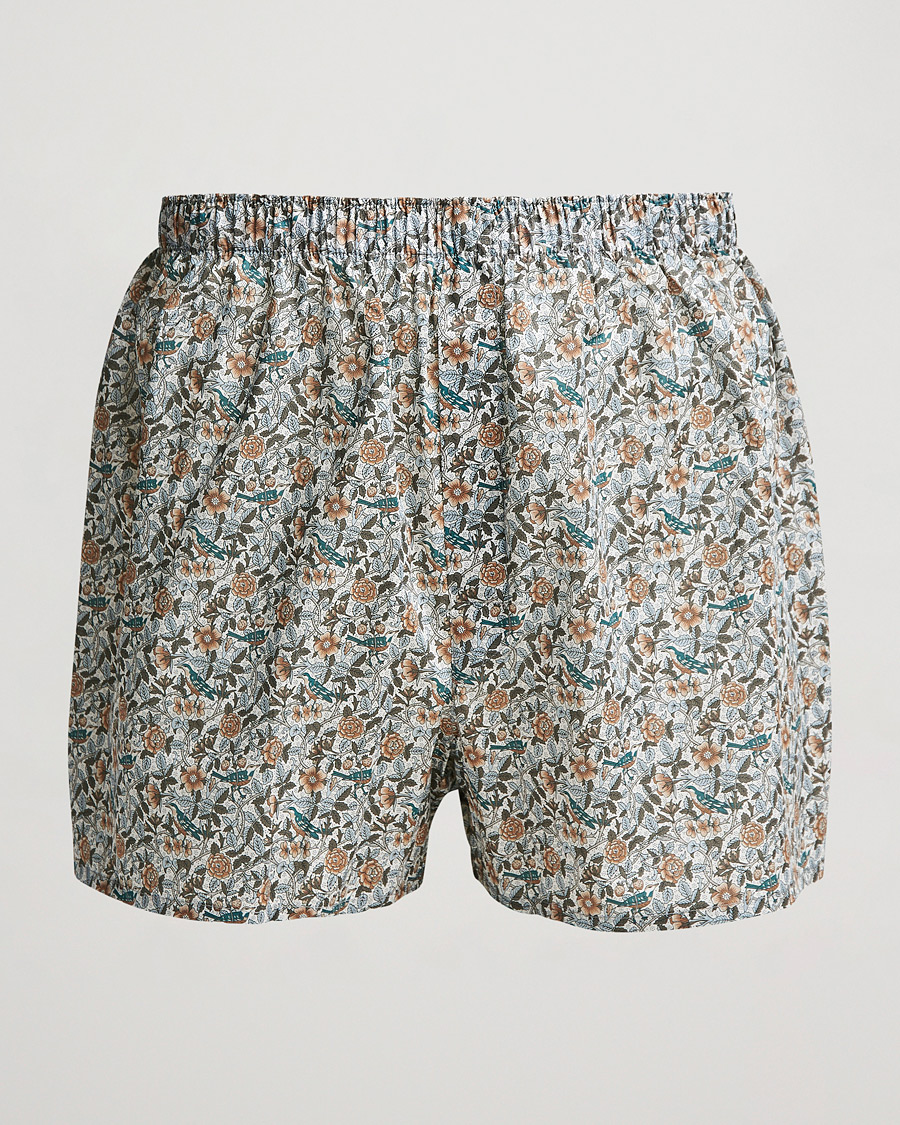 Homme | Sous-Vêtements Et Chaussettes | Sunspel | Liberty Printed Cotton Boxer Shorts White
