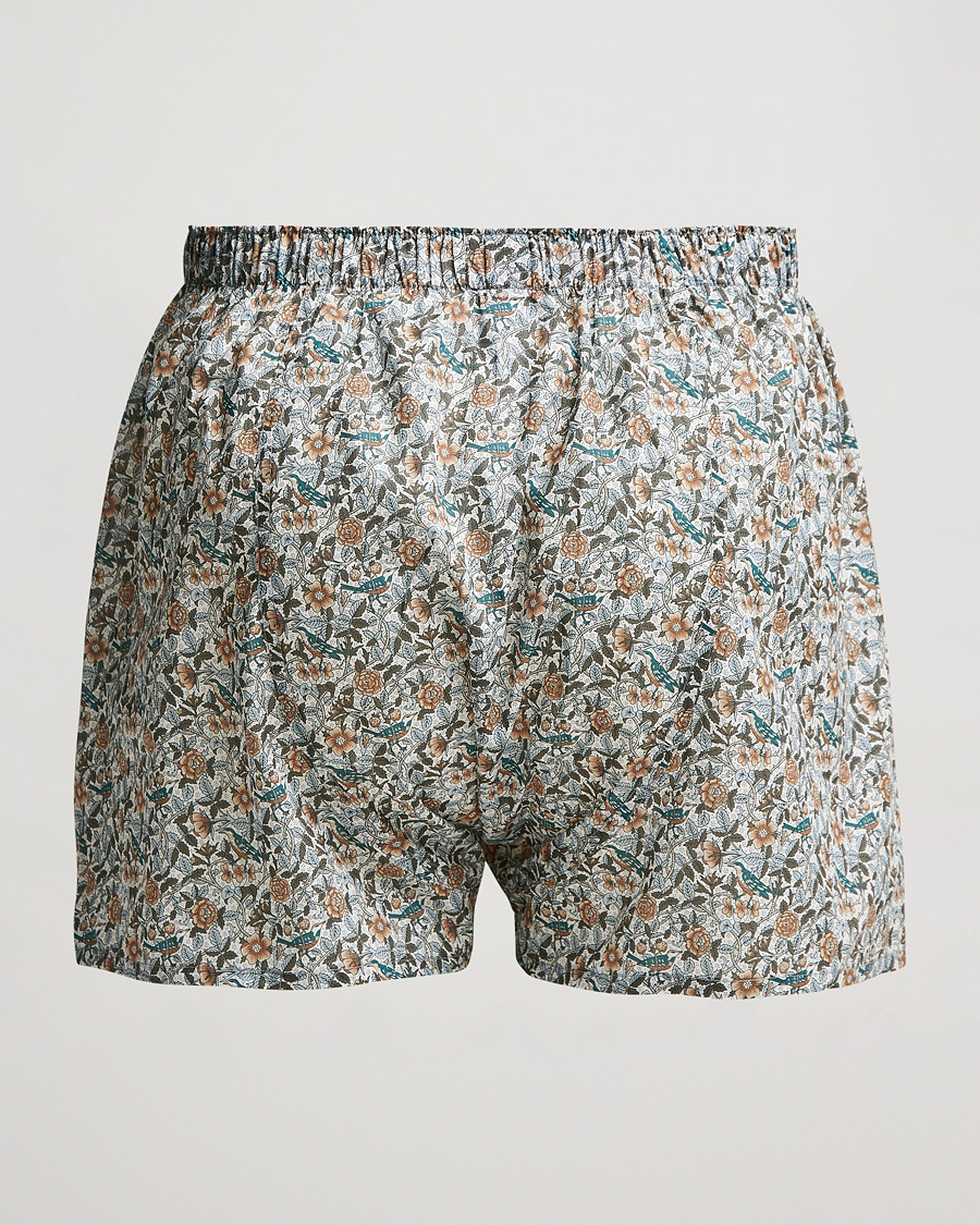 Homme | Sous-Vêtements Et Chaussettes | Sunspel | Liberty Printed Cotton Boxer Shorts White