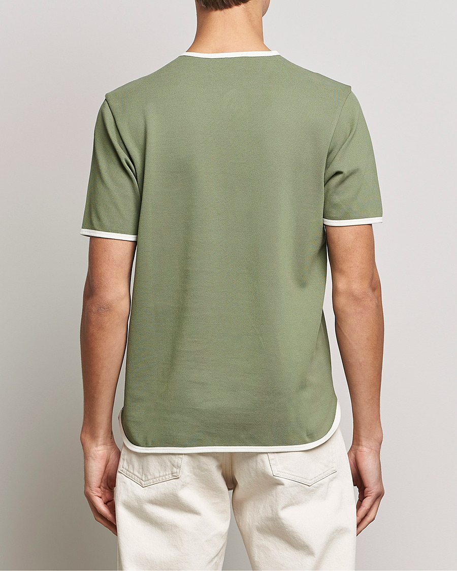 Homme | T-shirts | Sunspel | Paul Weller Heavy Cotton Pique Henley T-Shirt Dark Sage