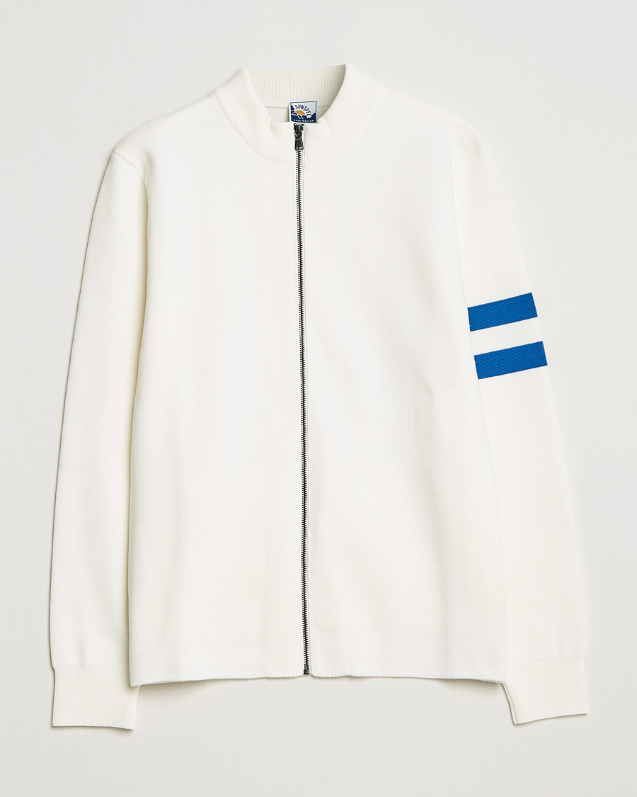 Homme | Pulls Et Tricots | Sunspel | Paul Weller Extra Fine Merino Zip Cardigan White