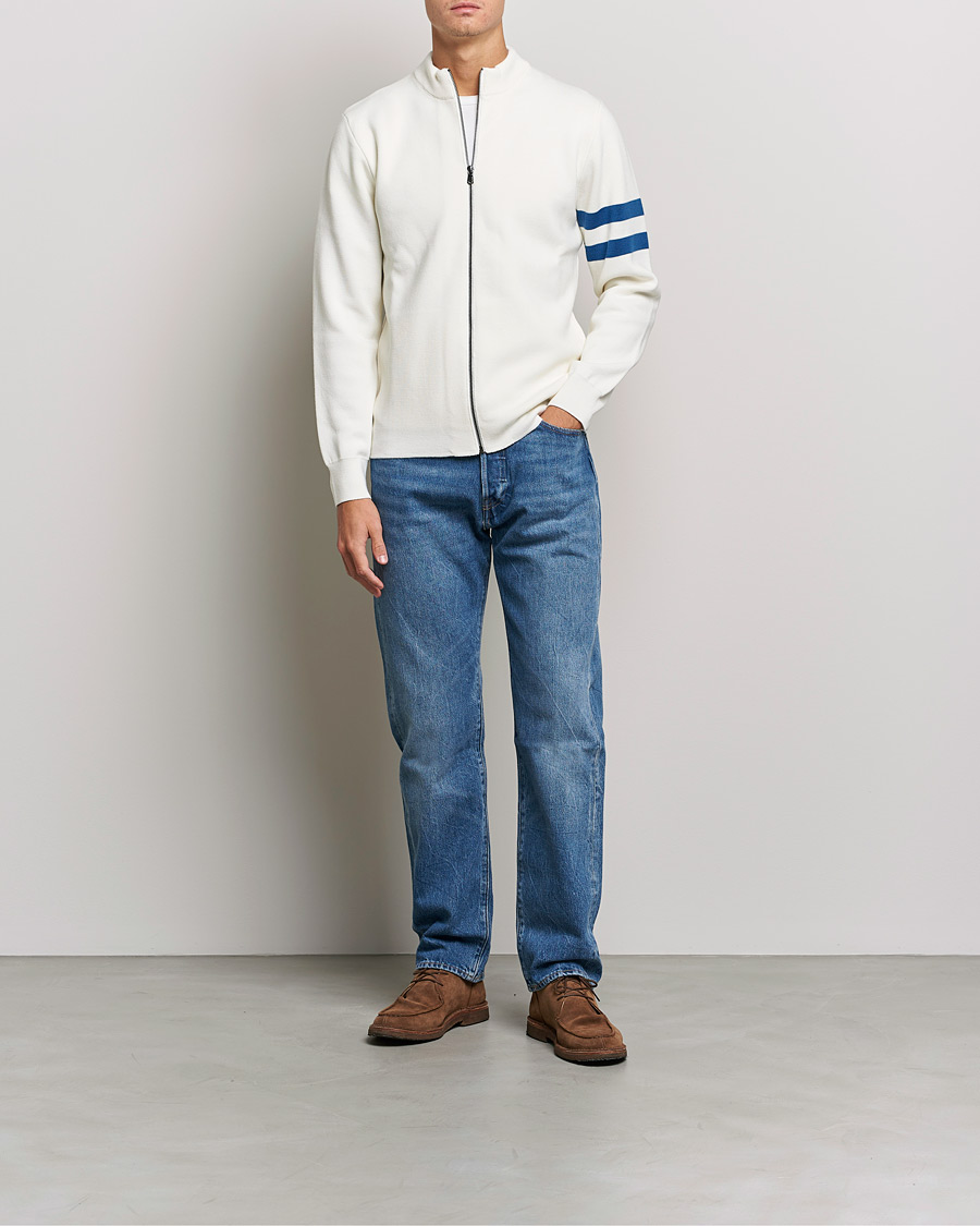Homme | Pulls Et Tricots | Sunspel | Paul Weller Extra Fine Merino Zip Cardigan White