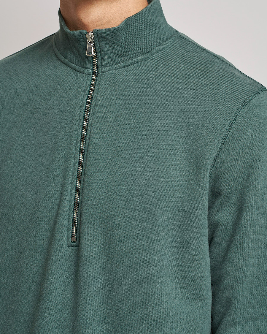 Homme | Pulls Et Tricots | Sunspel | Loopback Half Zip Sweatshirt Racing Green