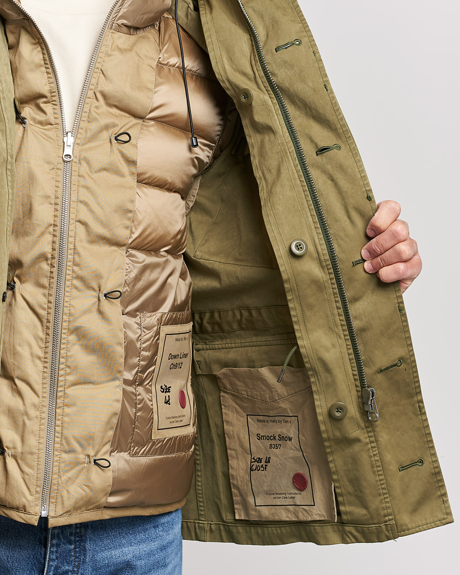 Homme | Manteaux Et Vestes | Ten c | Smok Snow OJJ Hooded Field Jacket Olive