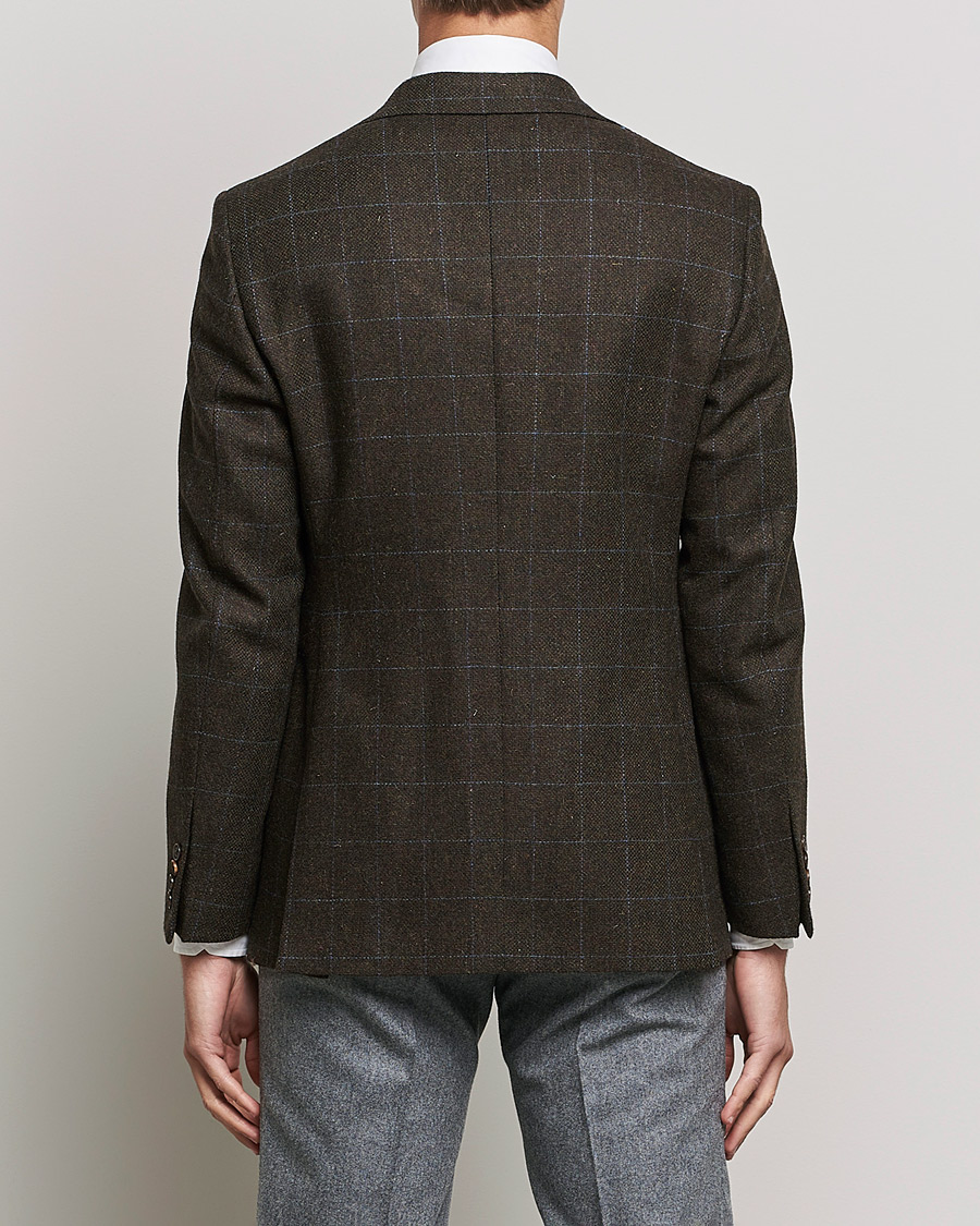 Homme | Blazers | Walker Slater | Edward Lambswool Windowpane Blazer Dark Brown