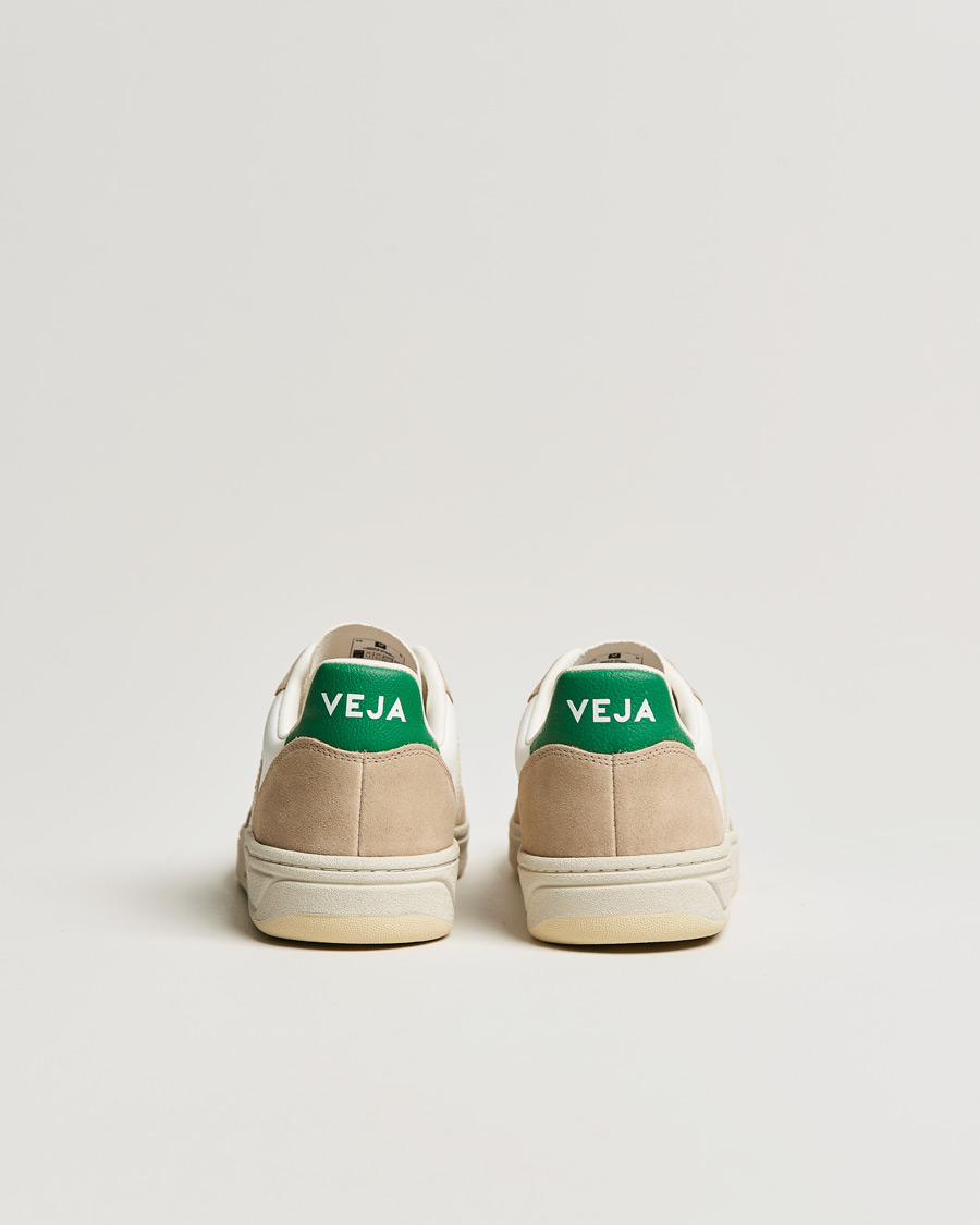 Homme | Veja V-10 Leather Sneaker Extra White Sahara Emeraude | Veja | V-10 Leather Sneaker Extra White Sahara Emeraude