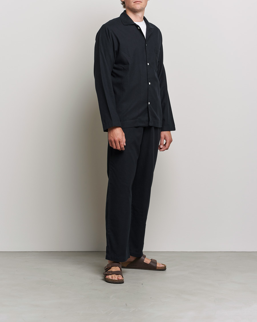 Homme | Peignoirs Et Pyjamas | Tekla | Flannel Pyjama Shirt Lucid Black
