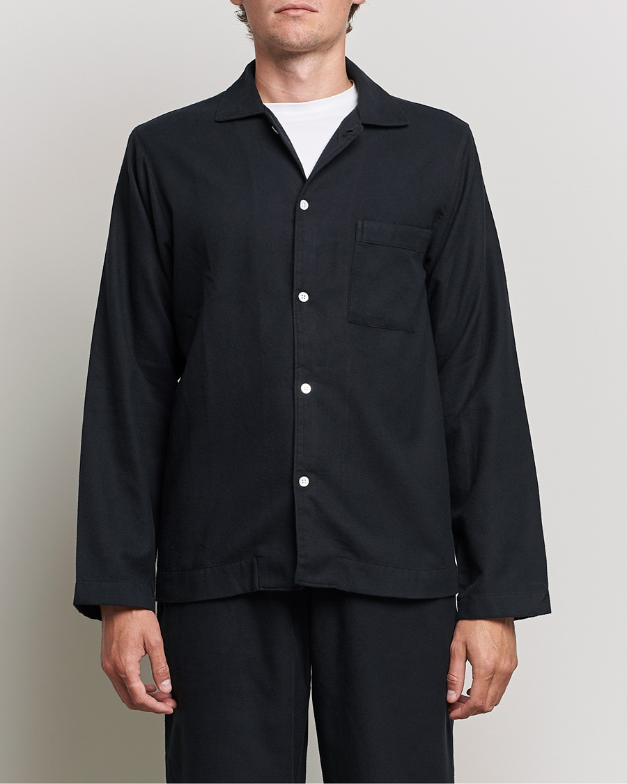 Homme | Tekla | Tekla | Flannel Pyjama Shirt Lucid Black