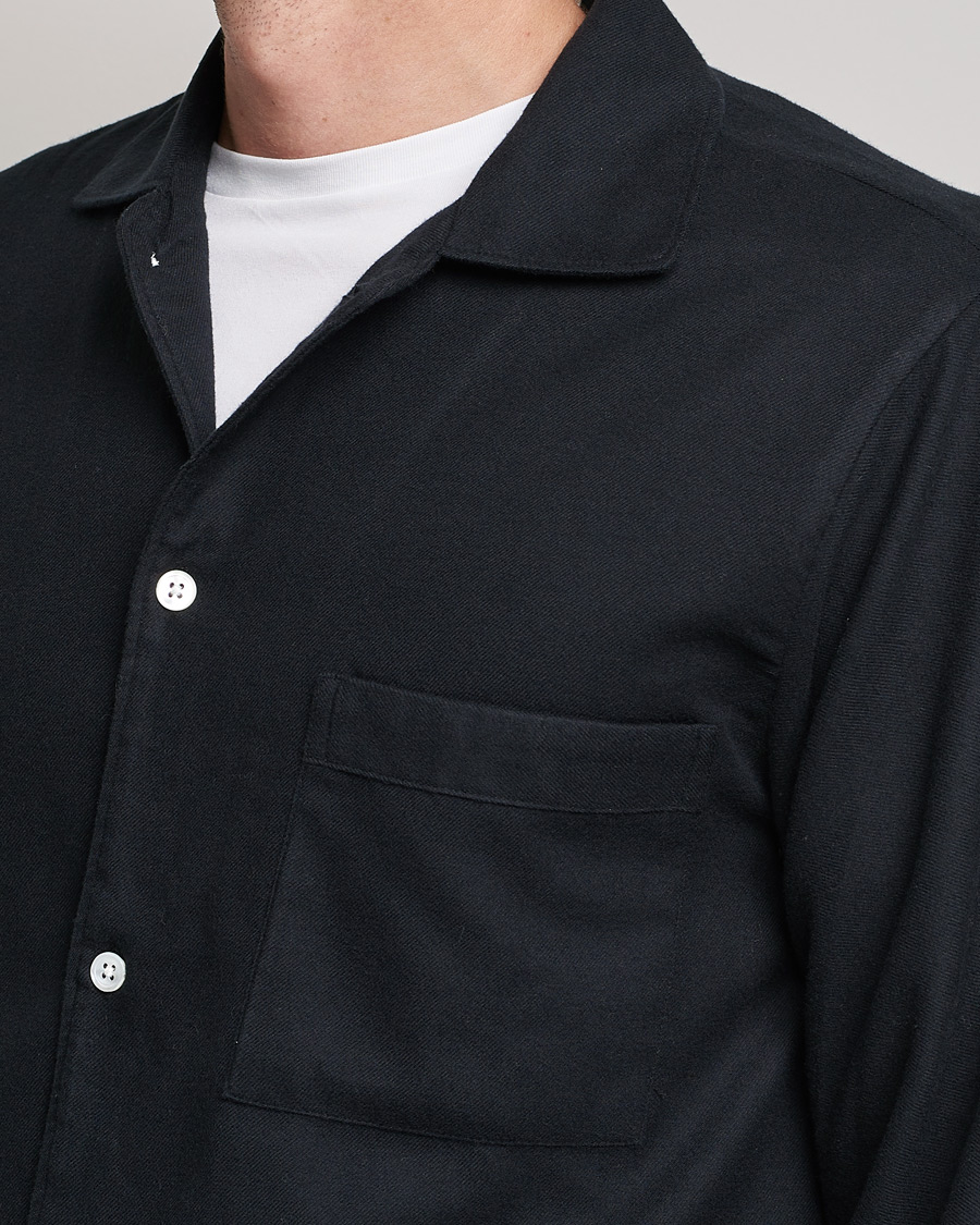 Homme | Peignoirs Et Pyjamas | Tekla | Flannel Pyjama Shirt Lucid Black