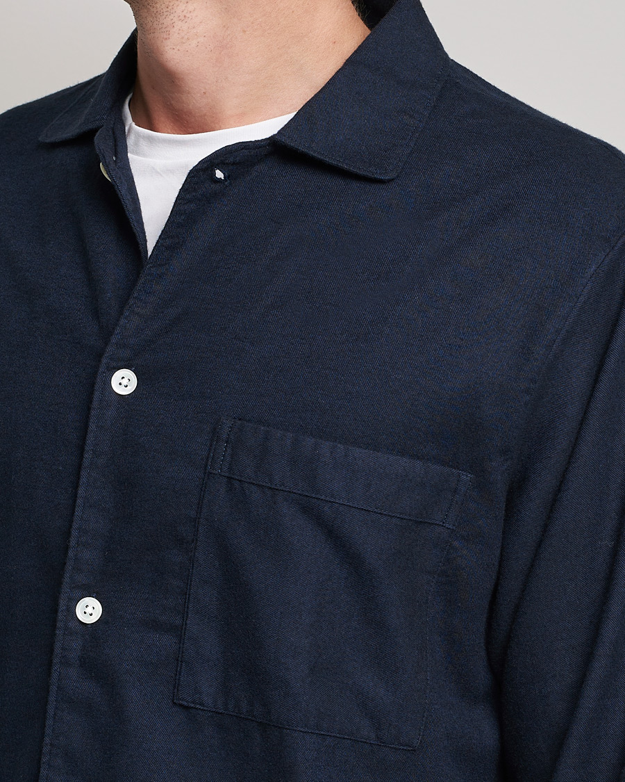 Homme | Peignoirs Et Pyjamas | Tekla | Flannel Pyjama Shirt Midnight Blue
