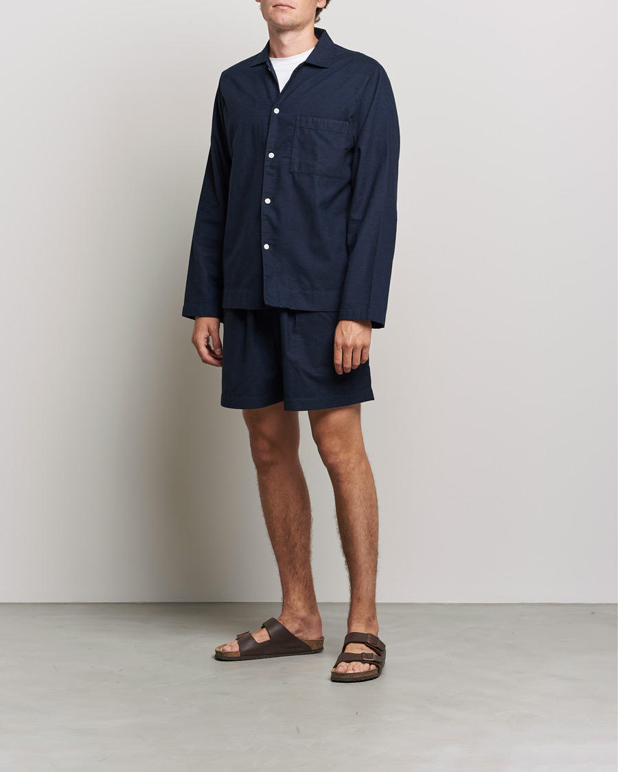 Homme | Peignoirs Et Pyjamas | Tekla | Flannel Pyjama Shorts Midnight Blue