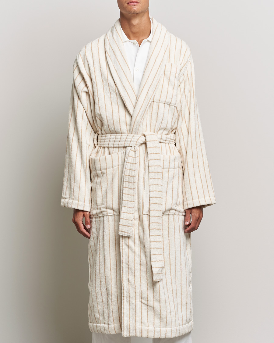 Homme | Peignoirs Et Pyjamas | Tekla | Organic Terry Classic Bathrobe Sienna Stripes