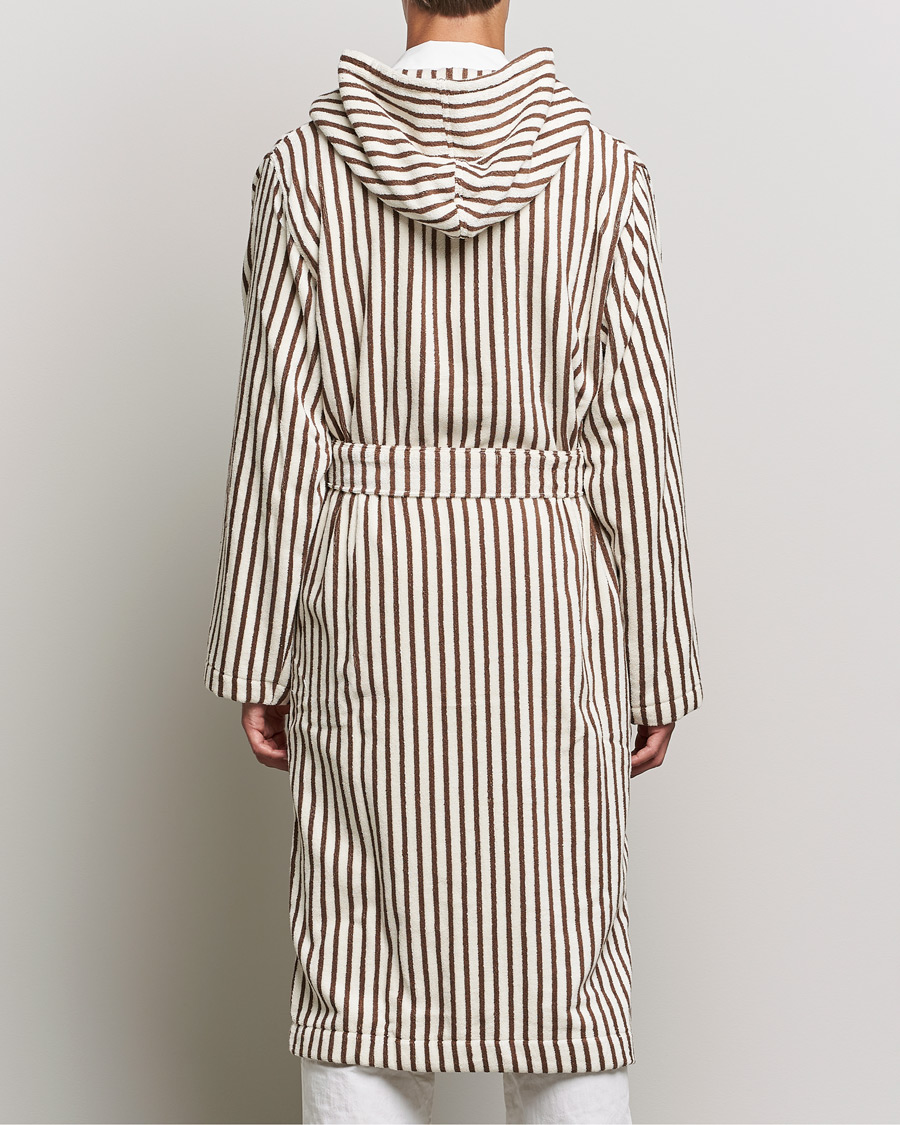 Homme | Peignoirs Et Pyjamas | Tekla | Organic Terry Hooded Bathrobe Kodiak Stripes