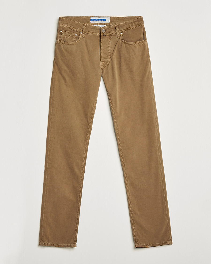 Homme | Pantalons | Jacob Cohën | Bard 5-Pocket Cotton Trousers Light Brown