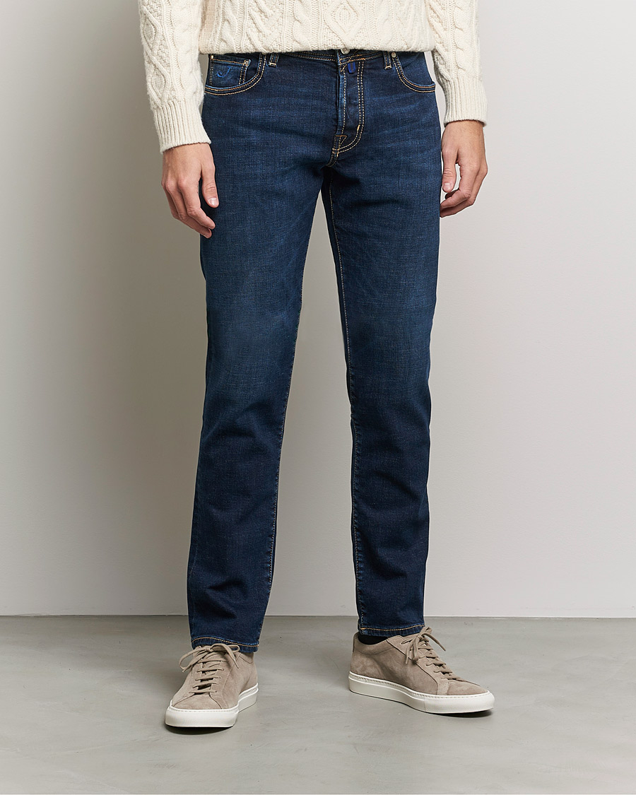 Homme | Jeans | Jacob Cohën | Nick Slim Fit Organic Cotton Jeans Mid Blue