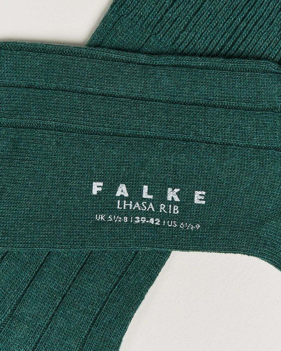 Homme | Chaussettes En Laine Mérinos | Falke | Lhasa Cashmere Hunter Green