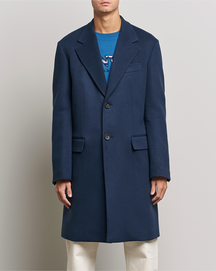 Homme | Manteaux Et Vestes | Lanvin | Classic Wool Coat Midnight Blue