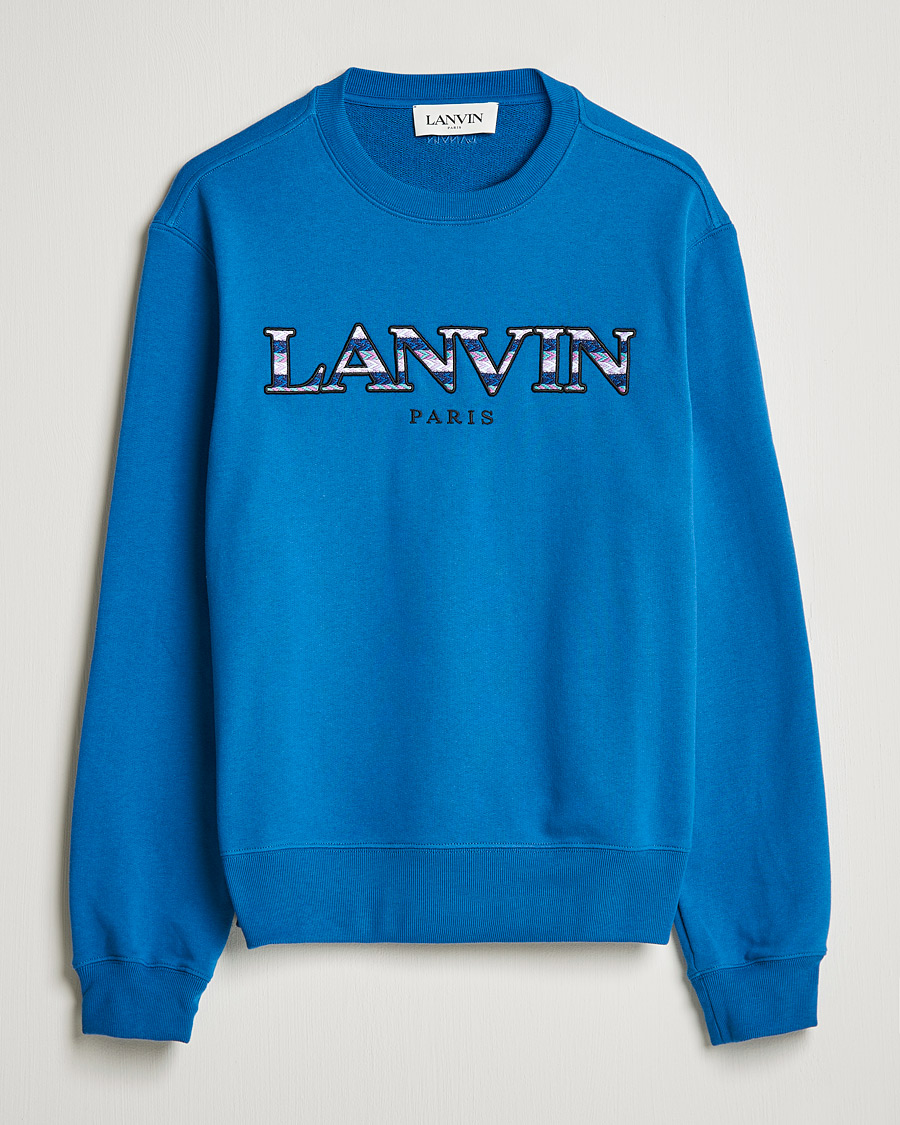 Homme | Pulls Et Tricots | Lanvin | Curb Logo Sweatshirt Blue Ocean