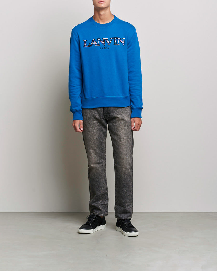 Homme | Pulls Et Tricots | Lanvin | Curb Logo Sweatshirt Blue Ocean