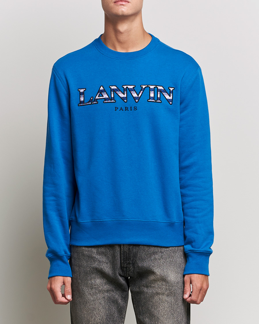 Homme | Pulls Et Tricots | Lanvin | Curb Logo Sweatshirt Blue Ocean