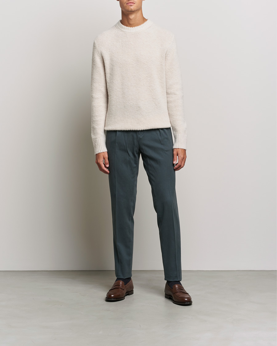 Homme | Pulls Et Tricots | Piacenza Cashmere | Brushed Wool Crew Neck Beige